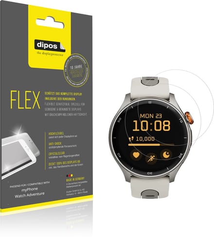 dipos – 2x Beschermfolie geschikt voor myPhone Watch Adventure | 3D Full Cover Screenprotector | 100% Passend