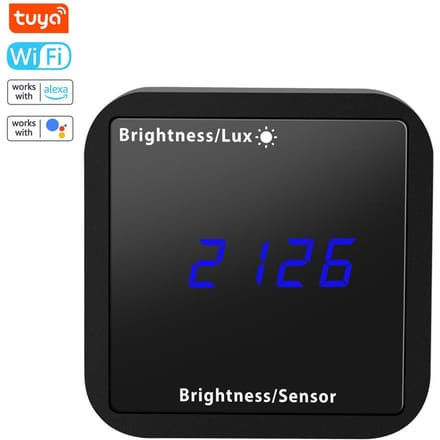 Tuya WIFI Intelligente lichtdetector Temperatuur- en vochtigheidssensor met LED-display Ondersteuning APP WiFi gray