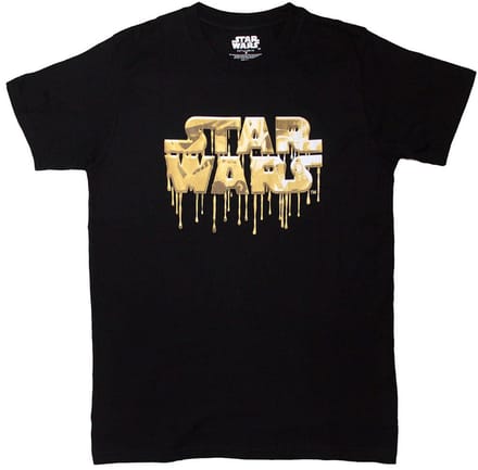 Disney Star Wars - Gold Drip Logo Heren T-shirt - M - Zwart