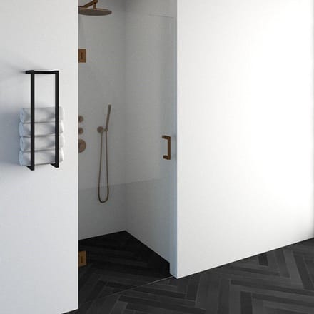 Saniclass Create Douchedeur - 80x200cm - profielloos - antikalk - 8mm veiligheidsglas - koper