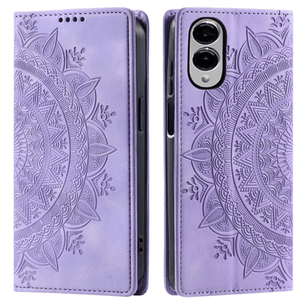Comfycase Samsung Galaxy S25 Edge Zacht Mandala Book Hoesje Paars
