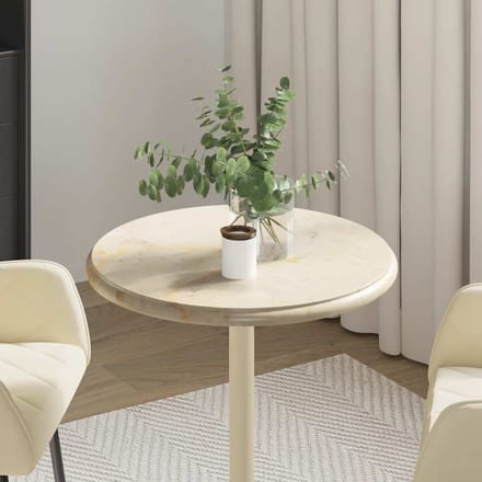 vidaXL - Tafelblad - Ø50x2,5 - cm - marmer - crèmekleurig