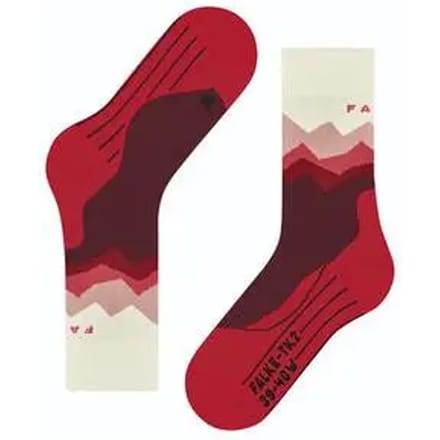 FALKE TK2 anti-blaar dik wol functioneel materiaal wandelsokken dames rood - maat 41-42