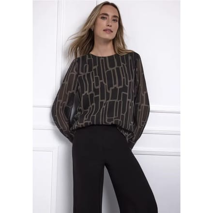 Gedessineerde chiffon blouse