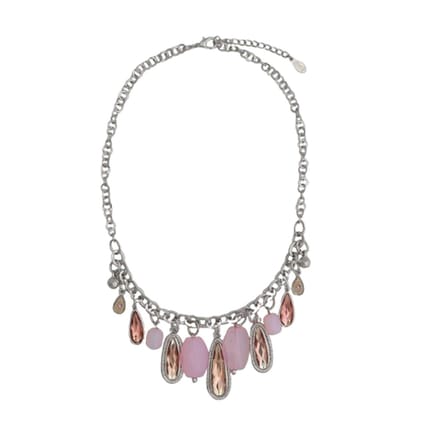 Behave - Korte ketting - Roze druppel hangers - Verstelbaar - 50 cm
