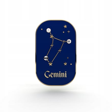 PINETS Zodiak Brosche: Tweelingen (Gemini) met Zirkonia - Goudkleurig