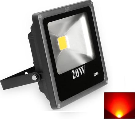 LED Bouwlamp / SchijnwerperRood - 20 Watt - Plat