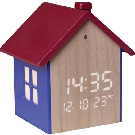 TFA Dostmann 60.2046.06 Wekker Kwarts Blauw, Rood, Hout Alarmtijden 1