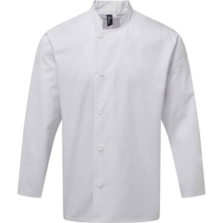 Premier Heren Essentieel koksjasje met lange mouwen (Wit)