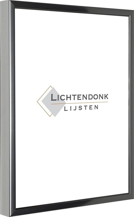 Aluminium Wissellijst 20 x 30 Chrome Antraciet (glans) - Ontspiegeld Glas - Salerno
