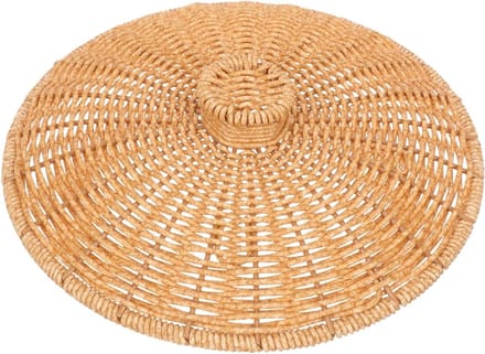 Prullenbak Deksel - Afvalbak Deksel - Afval Opbergen - Imitatie Rotan Uiterlijk - 23.5 cm - Bruin