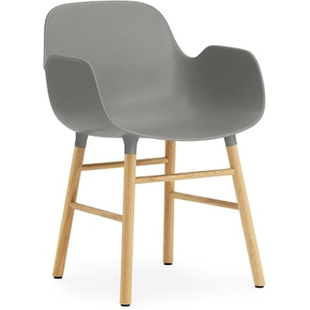 Normann Copenhagen - Form fauteuil met houten frame - grijs - eiken - 4 - 6 Wochen