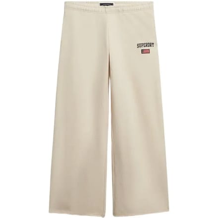 Superdry Athletic Essentials Joggingbroek met Wijde Pijpen White Grootte: 38