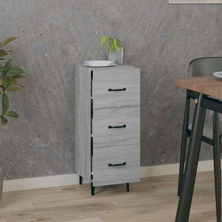 vidaXL - Dressoir - 34,5x34x90 - cm - bewerkt - hout - grijs - sonoma - eikenkleurig