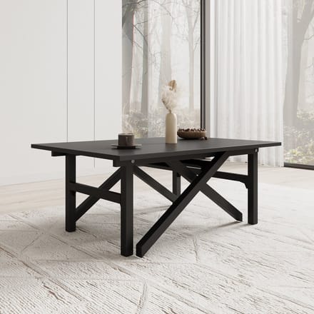 Meubella - Xalir - Salontafel uitschuifbaar - Zwart - 100x70x40 cm