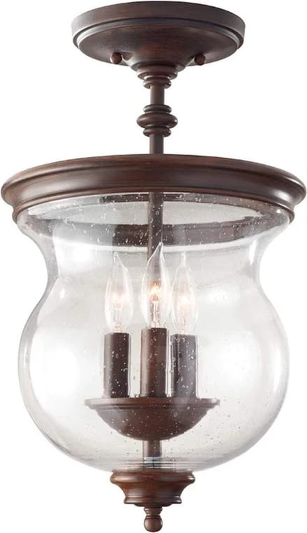 Feiss LED Plafondlamp Pickering Lane | 3X E14 Max 40W | Dimbaar | Heritage Bronze