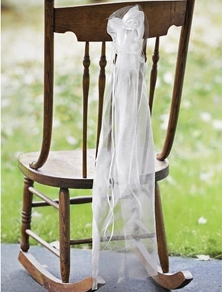 PartyDeco - Stoeldecoratie Organza Gebroken Wit (2 stuks)