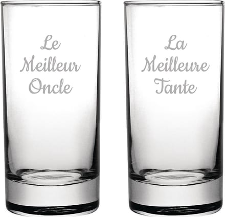 Longdrinkglas gegraveerd - 28,5cl - Le Meilleur Oncle & La Meilleure Tante