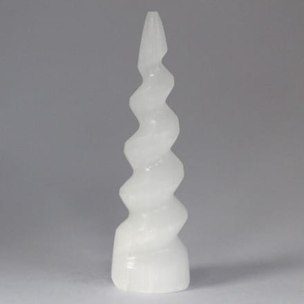 Seleniet spiraalvormige eenhoornhoorntoren - 15 cm