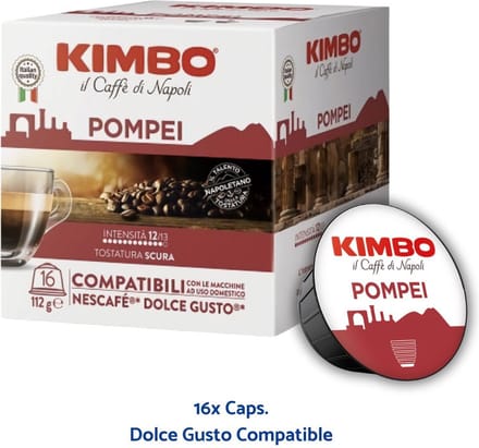 Kimbo - Pompei Espresso Koffie - Dolce Gusto Koffiecups 16st.