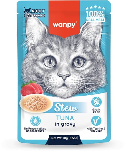 Wanpy - Stoofpot Tonijn - Kattenvoer - Natvoer - 10 stuks van 70gram