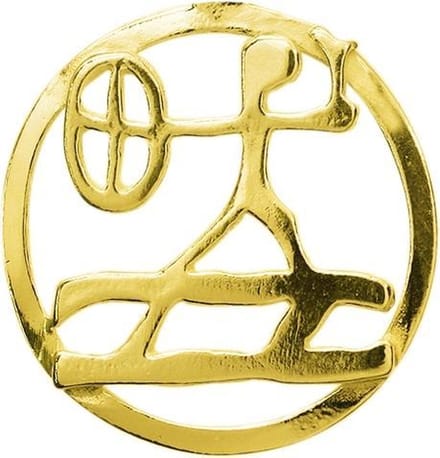 AuBor ®. Broche. Goud. De Sjamaan. Gouden broche