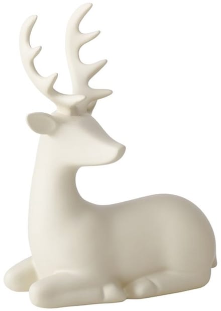 Boltze - Decoratief - Hert - ‘Hario’ - Polyresin - Handgemaakt - 24 cm Hoog - Mat Beige - Kerst