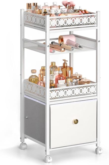 Make-up Organizer - Cosmetica Opberger - Badkamer Organiseren - Grote Capaciteit - 30x33x80 cm - Wit