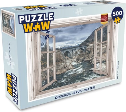 Puzzel Doorkijk - Brug - Water - Legpuzzel - Puzzel 500 stukjes