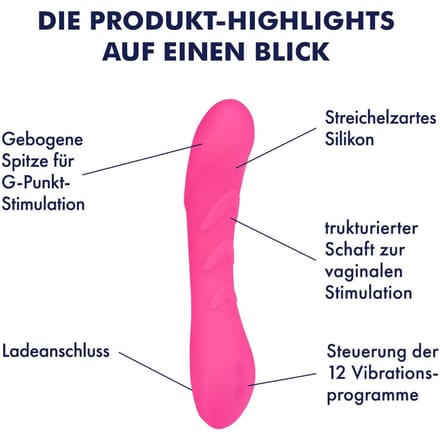 G-spot vibrator van siliconen met structuur, 18 cm