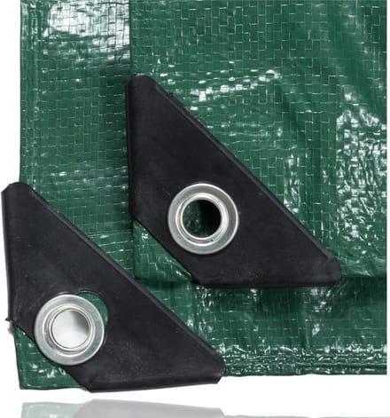 6 Stuks Groene Afdekzeilen 10m x 10m Met Ringen 200 g/m² Waterdicht