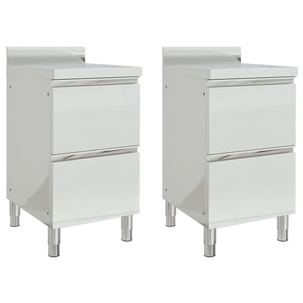 vidaXL - Commerciële - keukenkasten - met - 2 - lades - 2 - stuks - 50x60x96 - cm