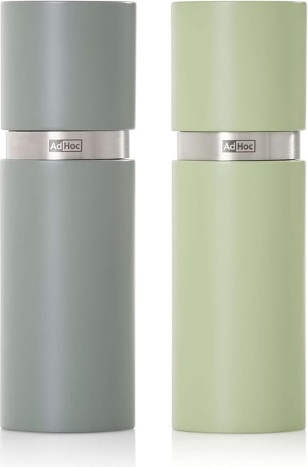 Adhoc - Textura Peper- en Zoutmolen 15 cm Set van 2 Stuks - Beukenhout - Groen