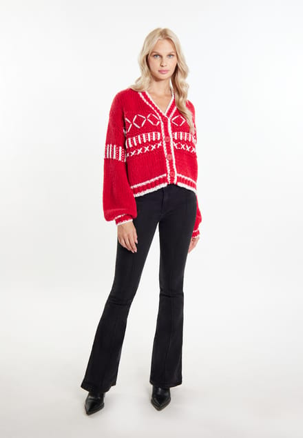 IZIA Vest Dames rood wit