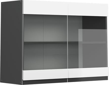 Vicco R-Line Glazen keukenkast – 80 cm J-vorm Wit