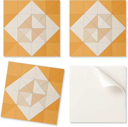 Set vinyl wandtegels met geometrisch ruitpatroon 9x30x30 cm