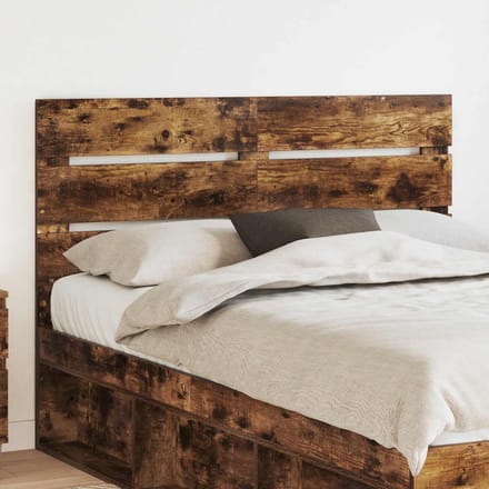 vidaXL - Hoofdbord - Rook - Eiken - Bewerkt - hout