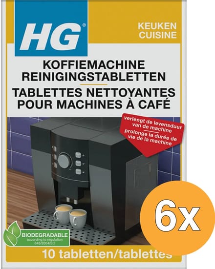 6x HG Koffiemachine Reinigingstablet (10 tabletten)
