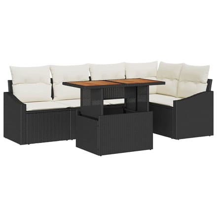 vidaXL - Tuinbank - Set - 6 - st - Zwart - 100 - x - 55 - x - 73 - cm