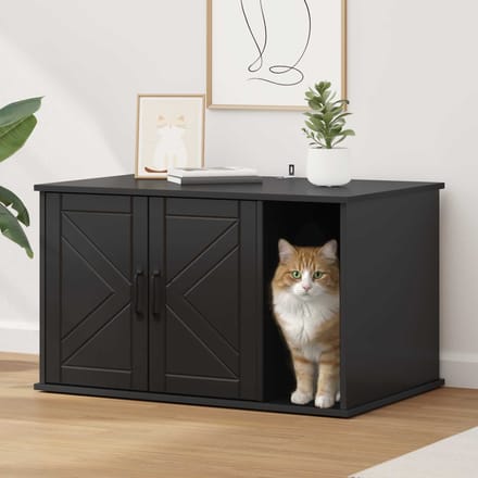 vidaXL Maison pour chat Noir 85 x 55 x 50,5 cm Bois d'ingénierie