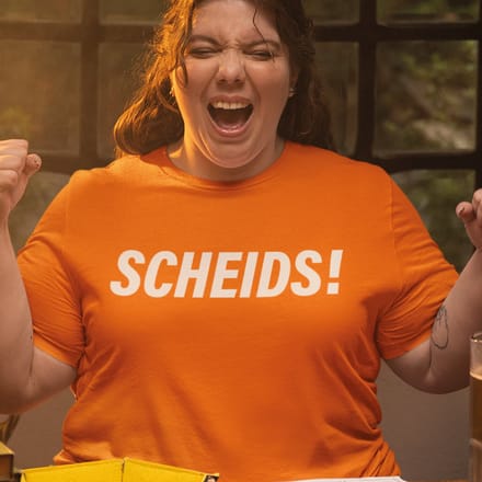 Dames Oranje T-shirt EK WK Scheids! - MAAT M - Dames Feestkleding & Carnavalskleding