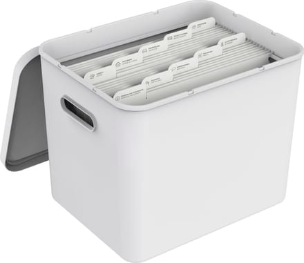 Rotho My Paper archiefdoos A4, documentenorganizer met inhangers, 40x29,2x29,8 CM, wit