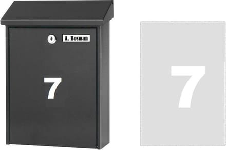 Huisnummer sticker 7 WIT (6cm hoog) / plakcijfer / cijfersticker