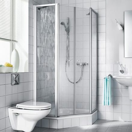 Kermi Nova 2000 F45 pentagonal shower enclosure with swing doors and fixed panels 90x90x185 cm N2F450901811K