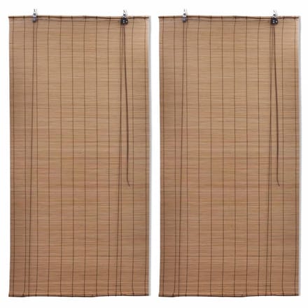 vidaXL - Rolgordijnen - 2 - st - 100x160 - cm - bamboe - bruin