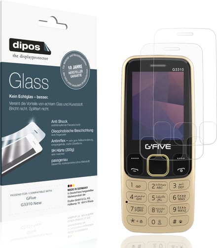dipos – 2x Matte Pantserfolie geschikt voor GFive G3310 New | 9H Screenprotector