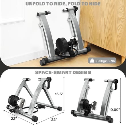 Fietstrainer - Indoor trainer - Thuis fietsen - Stille magneetrem - 700c wiel - Zilver