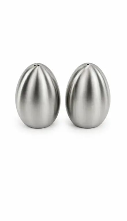 Lunar – zout- en peperstrooierset – RVS – modern minimalistisch – mat RVS – set van 2
