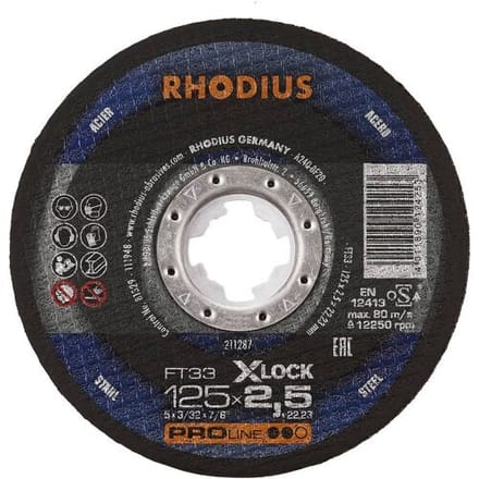 Rhodius FT33 X-LOCK 211287 Doorslijpschijfset 25 stuk(s) Staal