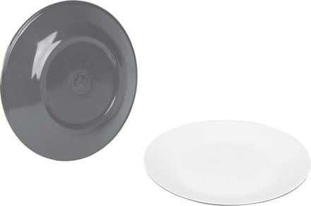 Bo-Camp - Ontbijtbord - Two-Tone - Melamine - 4 Stuks - Grijs